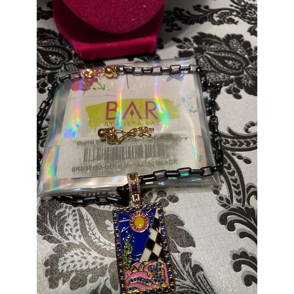 By Alexa Rae (BAR) Graffiti block sun gold and black necklace - Picture 4 of 4